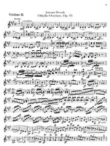 Partition violons II, Othello, Dvořák, Antonín