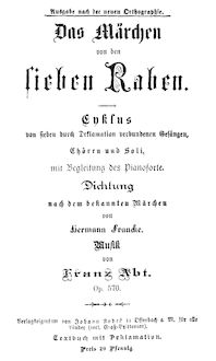 Partition Complete Book, Das Märchen von den sieben Raben, Abt, Franz