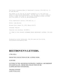 Partition Volume 2, Letters, Beethoven, Ludwig van