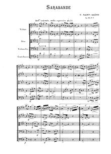 Partition Sarabande, Sarabande et Rigaudon, Op.93, Saint-Saëns, Camille