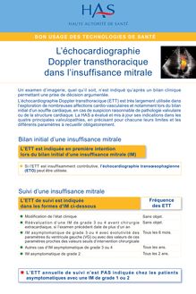 Echocardiographie doppler transthoracique  principales indications et conditions de réalisation - ETT dans l’insuffisance mitrale - fiche BUTS 2012