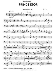 Partition Trombone 3, Prince Igor, Князь Игорь - Knyaz Igor, Borodin, Aleksandr