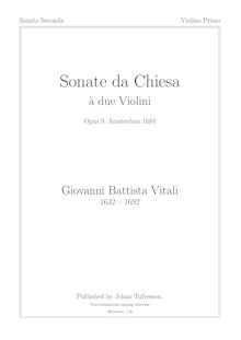 Partition violon 1, Sonate da Chiesa à due Violini, Op.9, Vitali, Giovanni Battista par Giovanni Battista Vitali