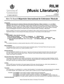 How to search répertoire international de littérature musicale