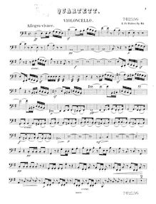 Partition violoncelle, corde quatuor No.1, E minor, Richter, Ernst Friedrich