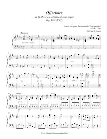 Partition Offertoire, Messe en sol mineur pour orgue, œuvre XIII