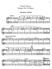 Partition flûte 1/2, Piccolo 1/2, Images, Debussy, Claude