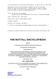 The Nuttall Encyclopædia - Being a Concise and Comprehensive Dictionary of General Knowledge