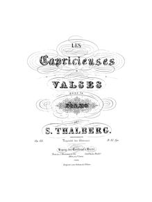 Partition complète, Les capricieuses, Valses pour le piano, Thalberg, Sigismond