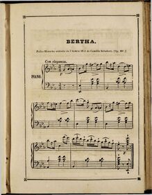 Partition complète, Bertha, Polka-Mazurka, E♭ major, Schubert, Camille