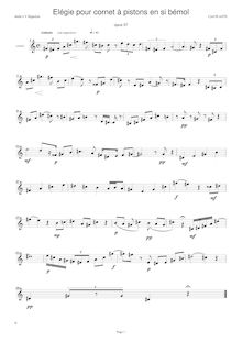 Partition complète, Elégy pour Cornet en B-flat, B♭ major, Plante, Cyril