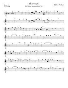 Partition ténor viole de gambe 1, octave aigu clef, madrigaux pour 5 voix par  Peter Philips par Peter Philips