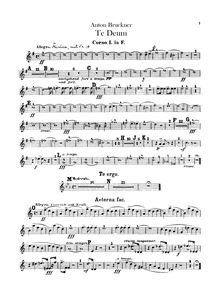 Partition cor 1, 2, 3, 4 (F), Te deum, WAB 45, Bruckner, Anton