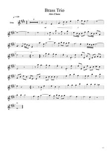 Partition Trombone en E♭, Brass Trio, G major, Chase, Alex