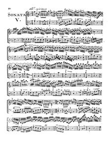 Partition Sonata No.5, 6 sonates pour violoncelle et basse, Op.1
