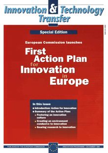Innovation & Technology Transfer. December 1996 Special Edition First Action Plan for Innovation in Europe