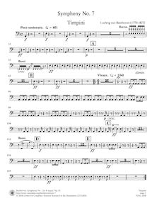 Partition timbales, Symphony No.7, A major, Beethoven, Ludwig van