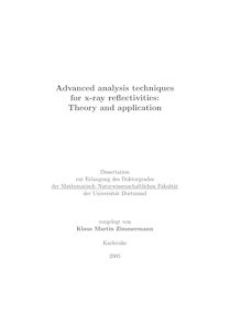 Advanced analysis techniques for x-ray reflectivities [Elektronische Ressource] : theory and application / vorgelegt von Klaus Martin Zimmermann