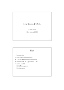 Les Bases d'XML Plan