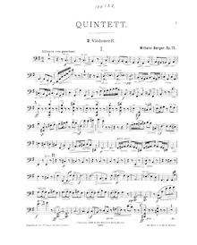 Partition violoncelle 2, corde quintette, Op.75, Berger, Wilhelm