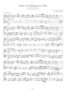 Partition , partie IV: Als kinderen,  pour cor & violoncelle, Van der Sommen, Frans
