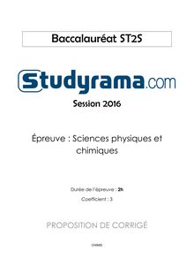 Corrige BACST2S Sciences Physiques et Chimiques 2016