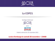 COP 21 : Les Français et la menace climatique