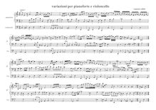 Partition complète, Variazioni per pianoforte e violoncelle, Cellitti, Venanzio