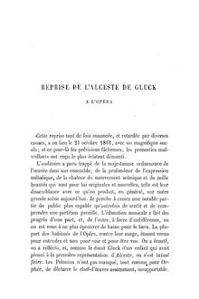 Partition [Chapter 12] Reprise de l’Alceste de Gluck, à l’Opéra, À travers chants: Études musicales, adorations, boutades et critiques