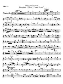 Partition hautbois 1, 2, Fantasia pour Piano, chœur et orchestre