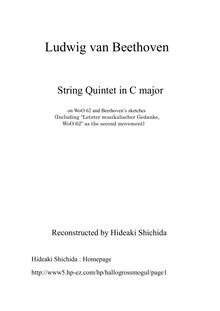Partition Title, corde quintette en C major, C major, Beethoven, Ludwig van