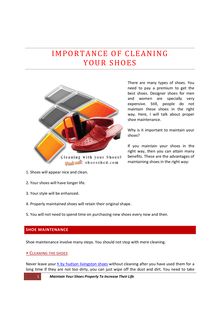 Importance Of Cleaning Your Shoes