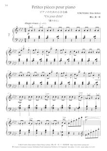 Partition No.7 Un jour d été (A? major), Little pièces pour piano