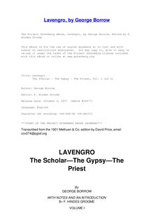 Lavengro - The Scholar - The Gypsy - The Priest, Vol. 1 (of 2)