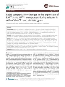 Rapid compensatory changes in the expression of EAAT-3 and GAT-1 transporters during seizures in cells of the CA1 and dentate gyrus