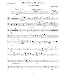 Partition basson 1, Symphony No.2, E minor, Rondeau, Michel