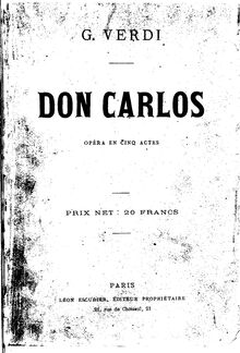 Partition complète (monochrome), Don Carlos, Don Carlo