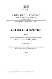 Rapport d information déposé par la commission des affaires européennes sur l Union européenne et le G20 (point d étape)