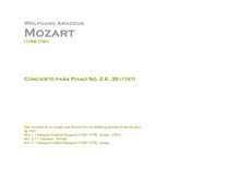 Partition Orchestral Score, Piano Concerto No.2, B♭ major, Mozart, Wolfgang Amadeus