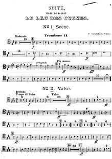 Partition Trombone 2, Swan Lake, Лебединое озеро, Tchaikovsky, Pyotr