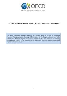 Rapport de l’OCDE : nouvelles évolutions en matière d’échange de renseignements fiscaux (ENG)