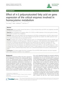 Effect of n-3 polyunsaturated fatty acid on gene expression of the critical enzymes involved in homocysteine metabolism