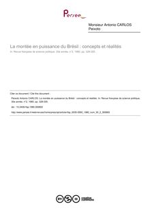 La montée en puissance du Brésil : concepts et réalités - article ; n°2 ; vol.30, pg 328-355