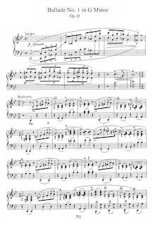 Partition complète, Ballade No.1, G minor, Chopin, Frédéric