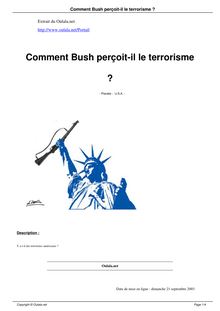 Comment Bush perçoit-il le terrorisme ?