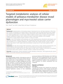 Targeted metabolomic analyses of cellular models of pelizaeus-merzbacher disease reveal plasmalogen and myo-inositol solute carrier dysfunction