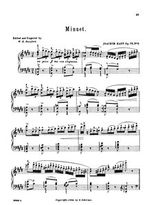 Partition No.2: Minuetto,  No.3 pour piano, Op.72, Piano Suite in E minor