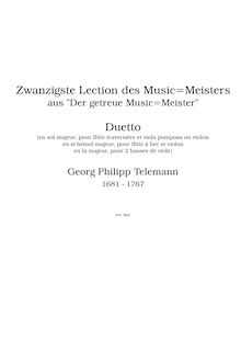 Partition complète, Sonata pour flûte et violon, TWV 40:111, Duetto