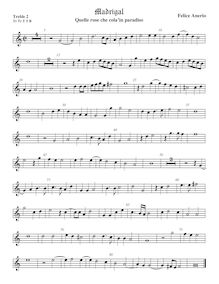 Partition viole de gambe aigue 2, madrigaux pour 5 voix, Anerio, Felice par Felice Anerio