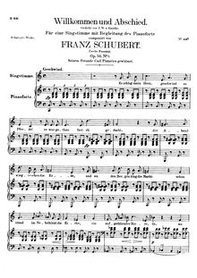 Partition 2nd version (published as Op.56 No.1), Willkommen und Abschied, D.767 (Op.56 No.1)